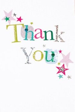 This thank you card is a celebration in itself, brimming with colour and charm straight from the heart of Cockfosters. The phrase 'Thank You' is stitched in joyous typography, each letter distinct in lively shades-from fuchsia and turquoise to soft green-bringing to mind the patchwork of local gardens just off Bramley Road. Subtle motifs-silver shimmer, polka dots, and tiny stitched flourishes-add a tactile, handcrafted feel, reminiscent of gifts exchanged at community markets. Sprays of stars in magenta, teal, and golden hues scatter across the corners, infusing the card with the energy of confetti floating in the air after a birthday in Trent Country Park. The crisp white background serves as a fresh stage for each detail, allowing the vibrant textures and flecks of glitter to take centre stage. Even without a bouquet, this card radiates thoughtful gratitude. It's easy to picture it tucked among fresh flowers bound for delivery throughout Cockfosters, offering reassurance and heartfelt thanks. Designed with the mindful artistry one expects from Cockfosters Flowers, it brings both the personal touch and the festive spirit of the neighbourhood directly to the recipient's heart.